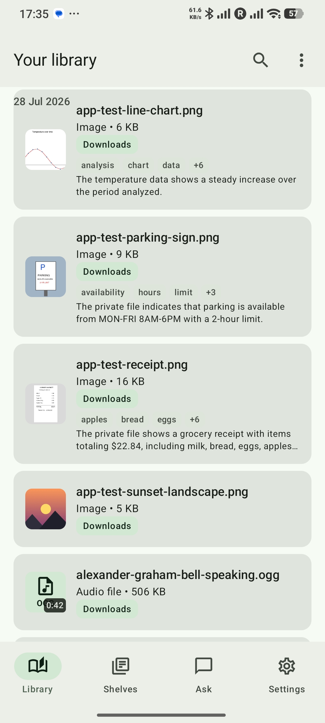 Smarter Library home screen