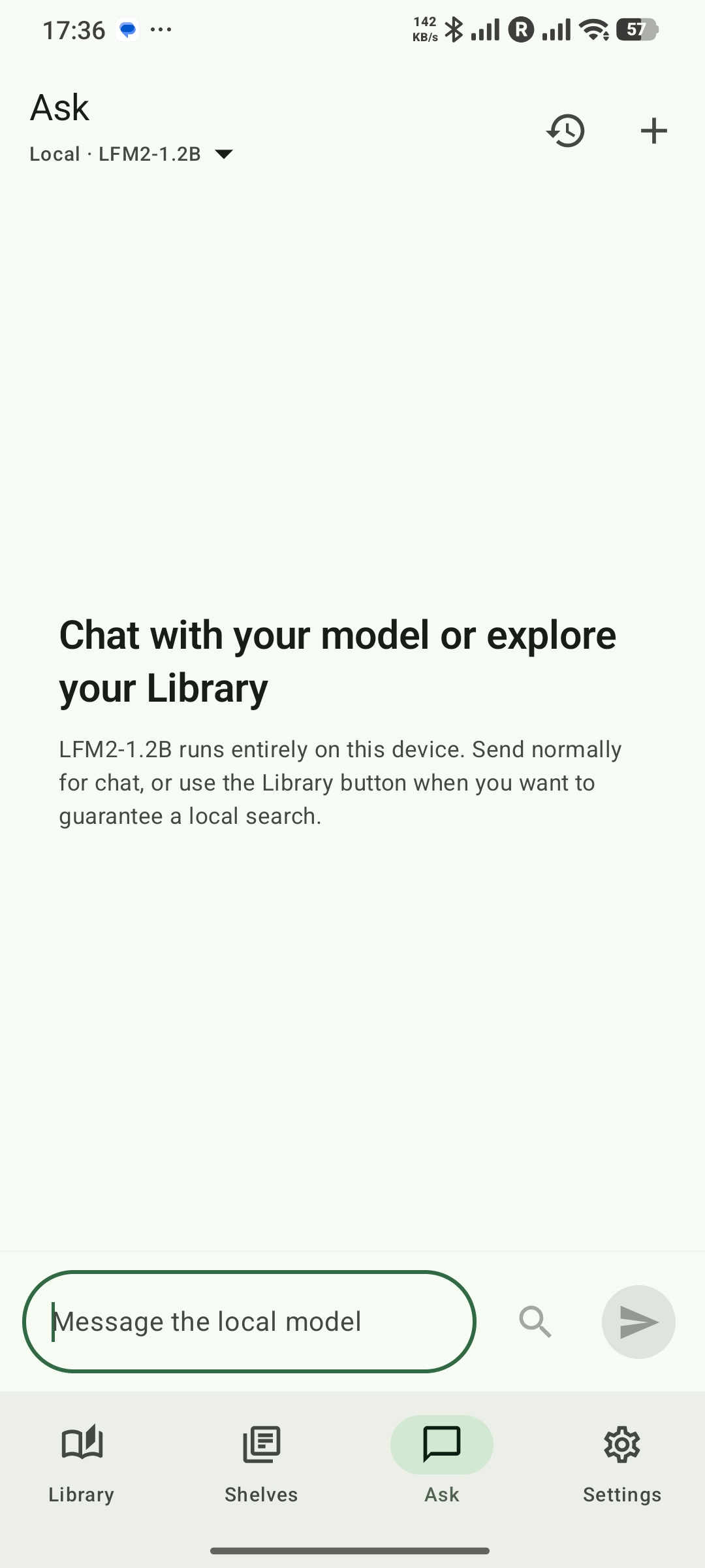 Smarter Library on-device Ask screen